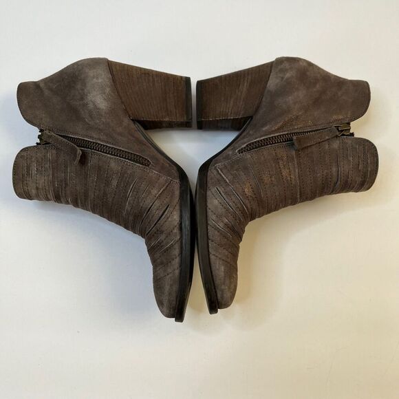 Paul Green Size US 7 Women Taupe Malibu Sliced Metallic Heels Zip Ankle Boots - Picture 7 of 12